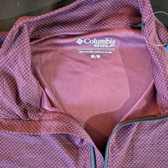 Columbia Golf Omni-Wick Scorecard 1/4 Zip Maroon Long Sleeve  Pullover Jacket - Picture 4 of 5